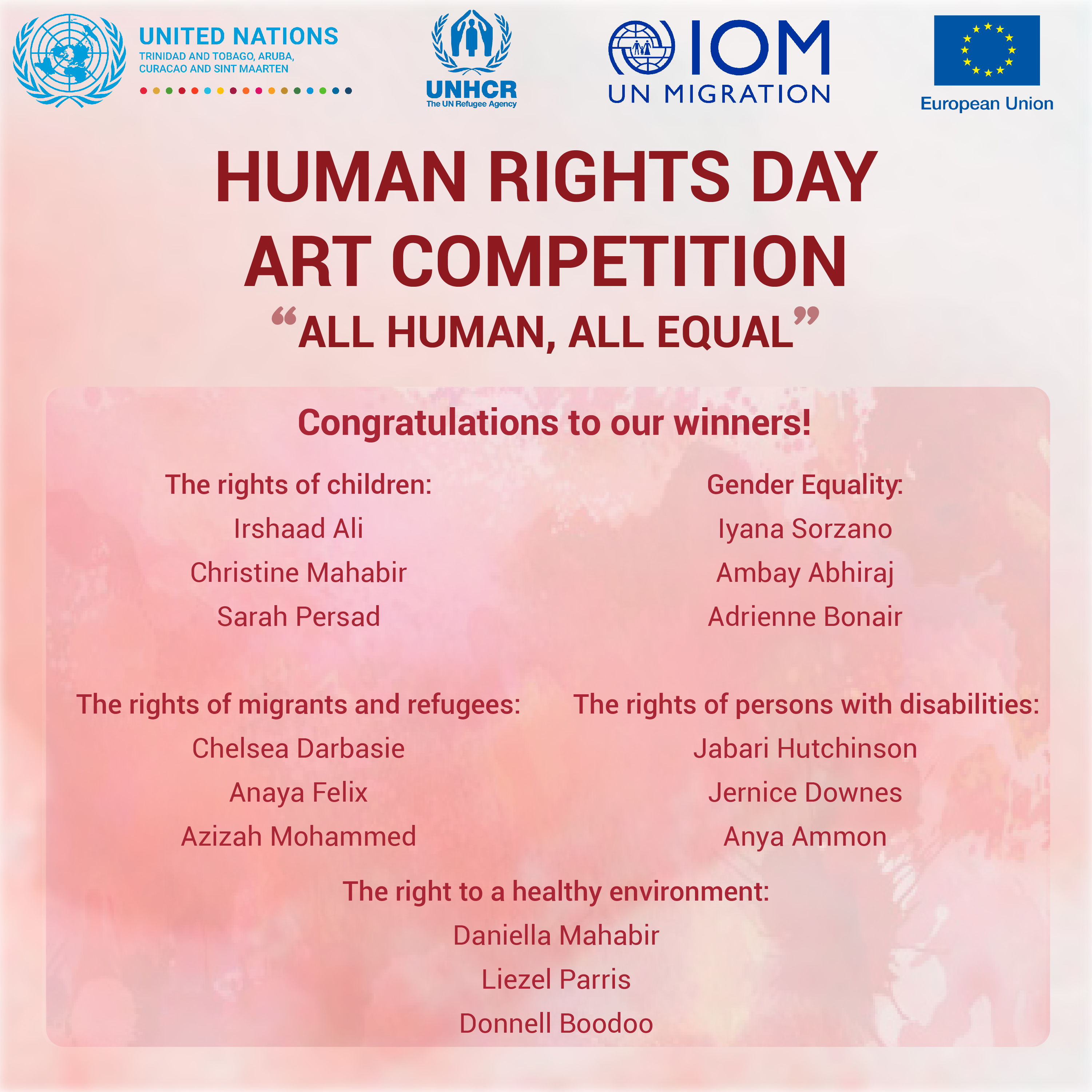 Human Rights Day 2021 Art Competition Winners