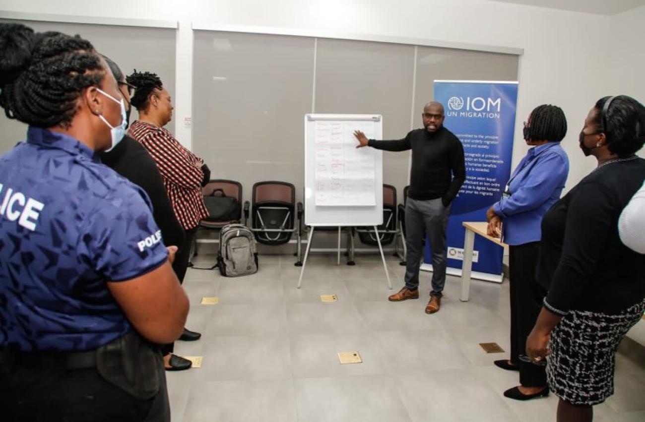 Police officers engage in MHPSS session